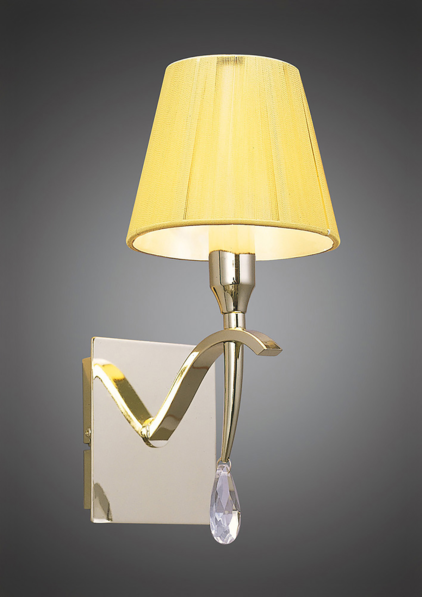 Siena Polished Brass Crystal Wall Lights Mantra Traditional Crystal Wall Lights